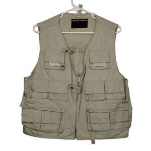 Vintage American Fisherman Beige Vented Hunting Fishing Utility Vest